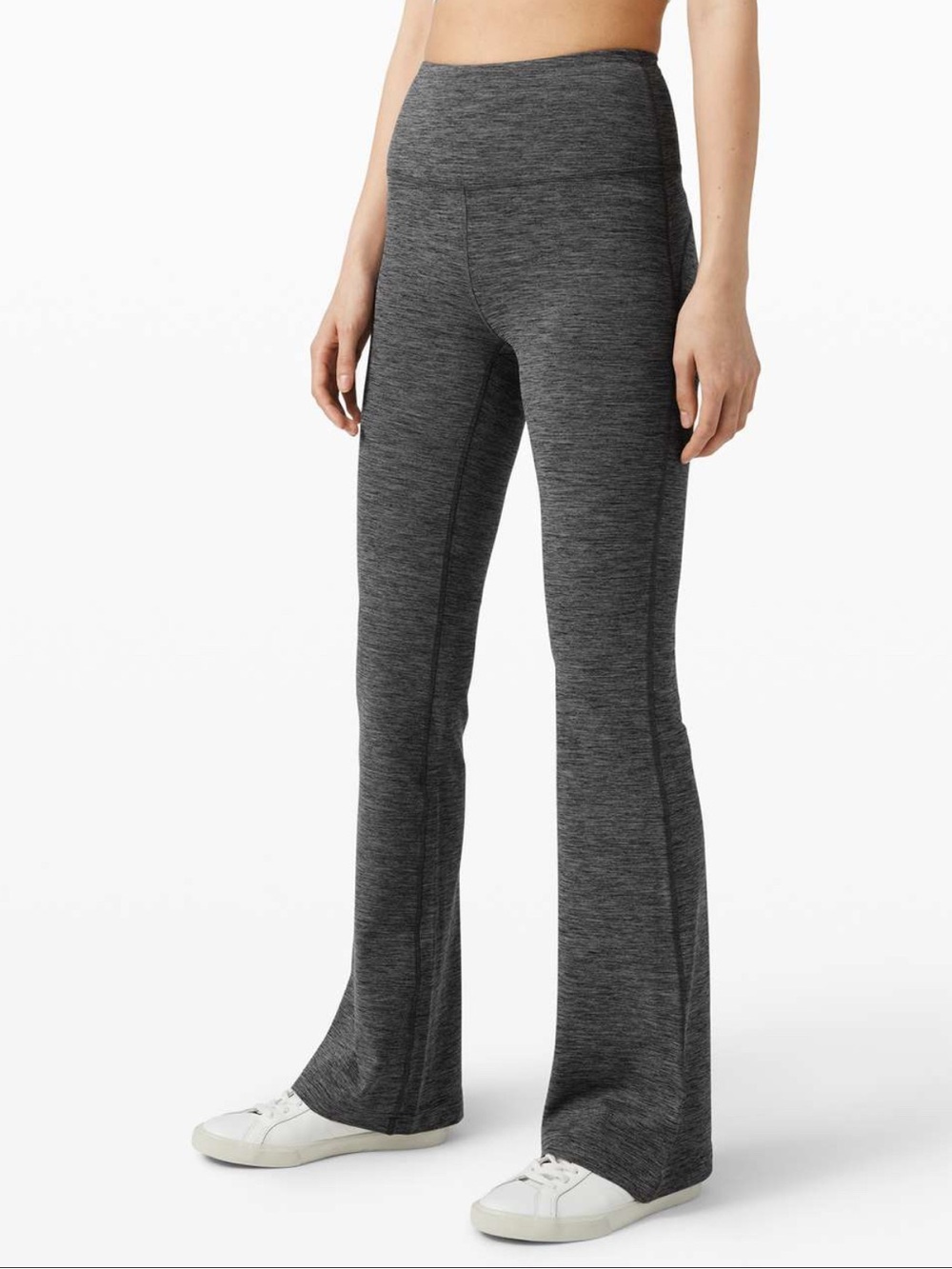 NWT Lululemon Groove Super-High-Rise Flared Pant in the color Heathered Graphite